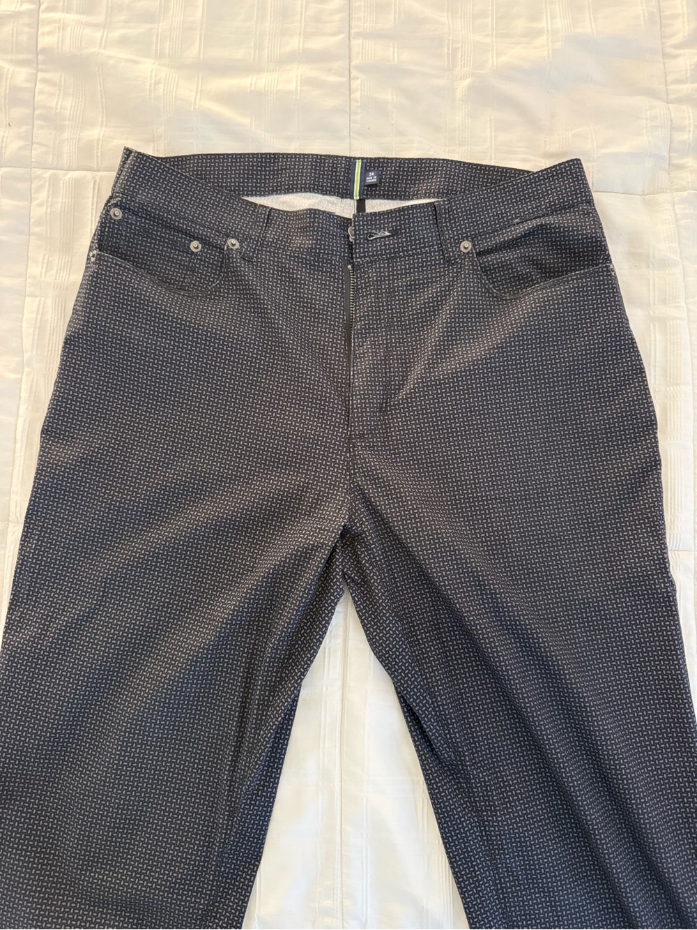 Society Of Threads Navy and White Striped Pants
